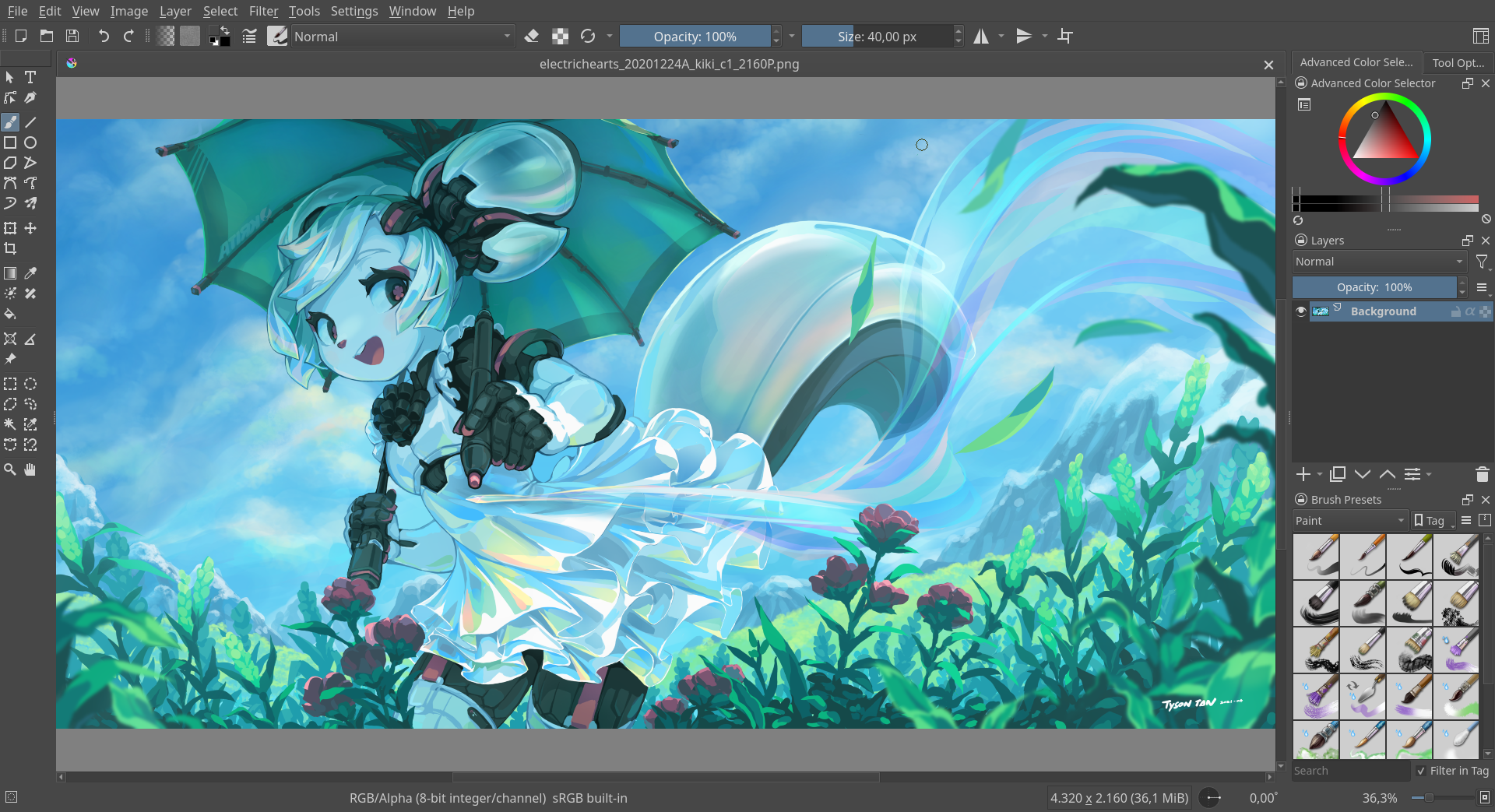Krita application splash screen