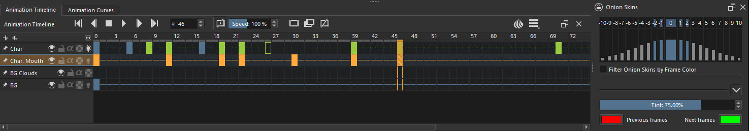 Krita animation timeline docker