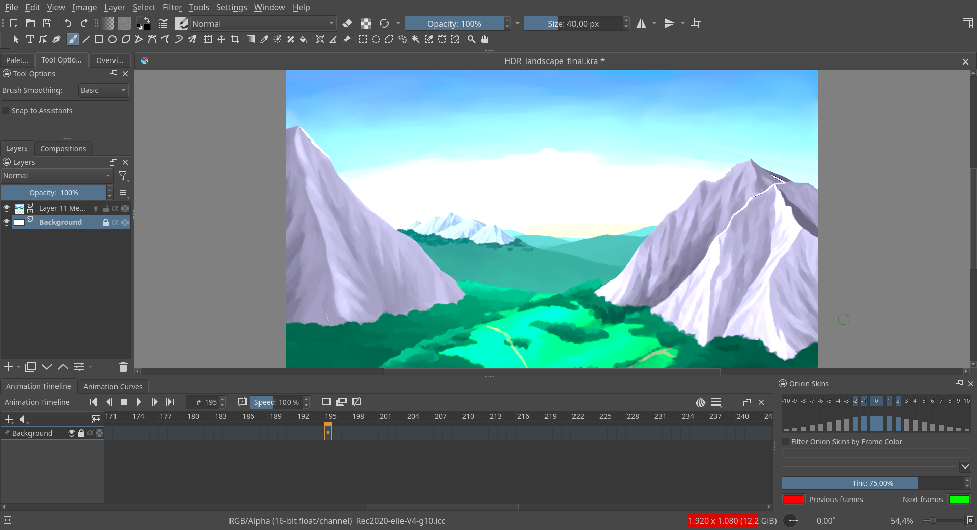 Krita comic and animation production tools